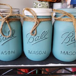 Chalk Painted Pint Jars. Each