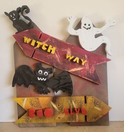 Halloween Wood Sign Decor