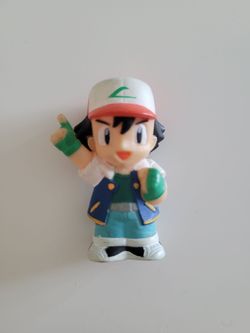 Rare Pokemon Ash Ketchum Early Figure 2" Finger Puppet Vintage Satoshi 1998 Nintendo Bandai
