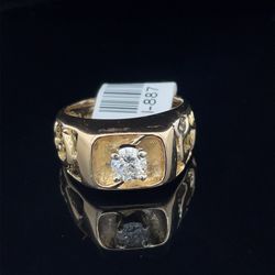 14KT Yellow Gold Men’s Diamond Ring 9.90g .5 CTW Size 8 I-887