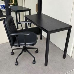 New In Box 40x20x30 Inch Tall Office Computer Desk Table With PU Leather White Or Black Chair Furniture Combo Set 