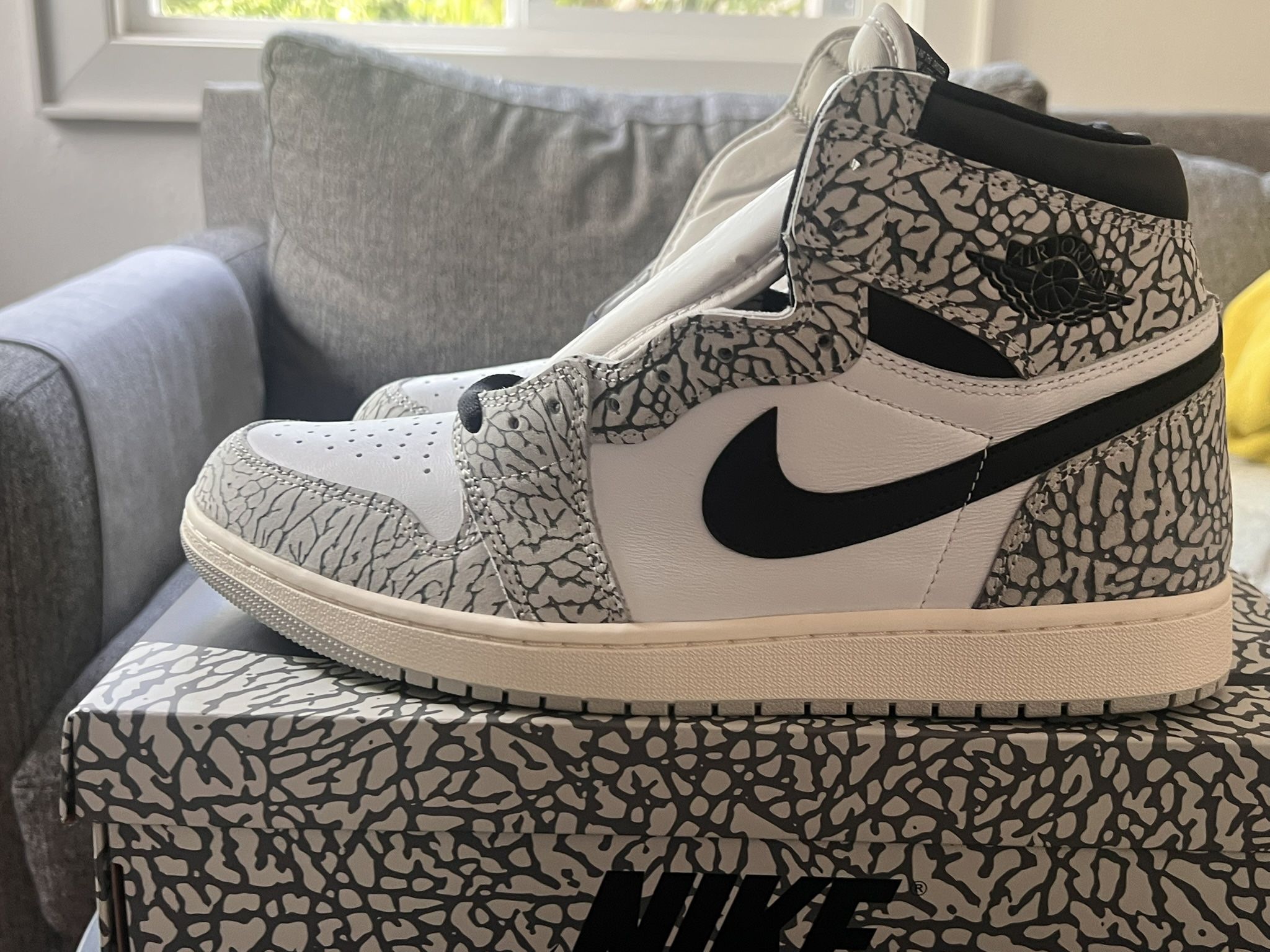 ‼️Nike Jordan 1 Retro High OG White Cement Size: US M 12.5 Brand new with box