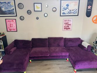 Purple microfiber couch