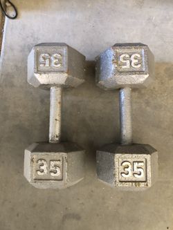 Two 35lb Hexbells