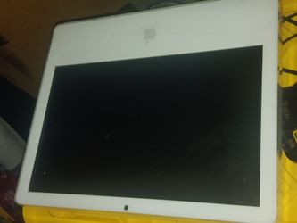 White Apple imac screen computer