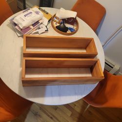Floating Wooden Box Shelves - Set Of 2