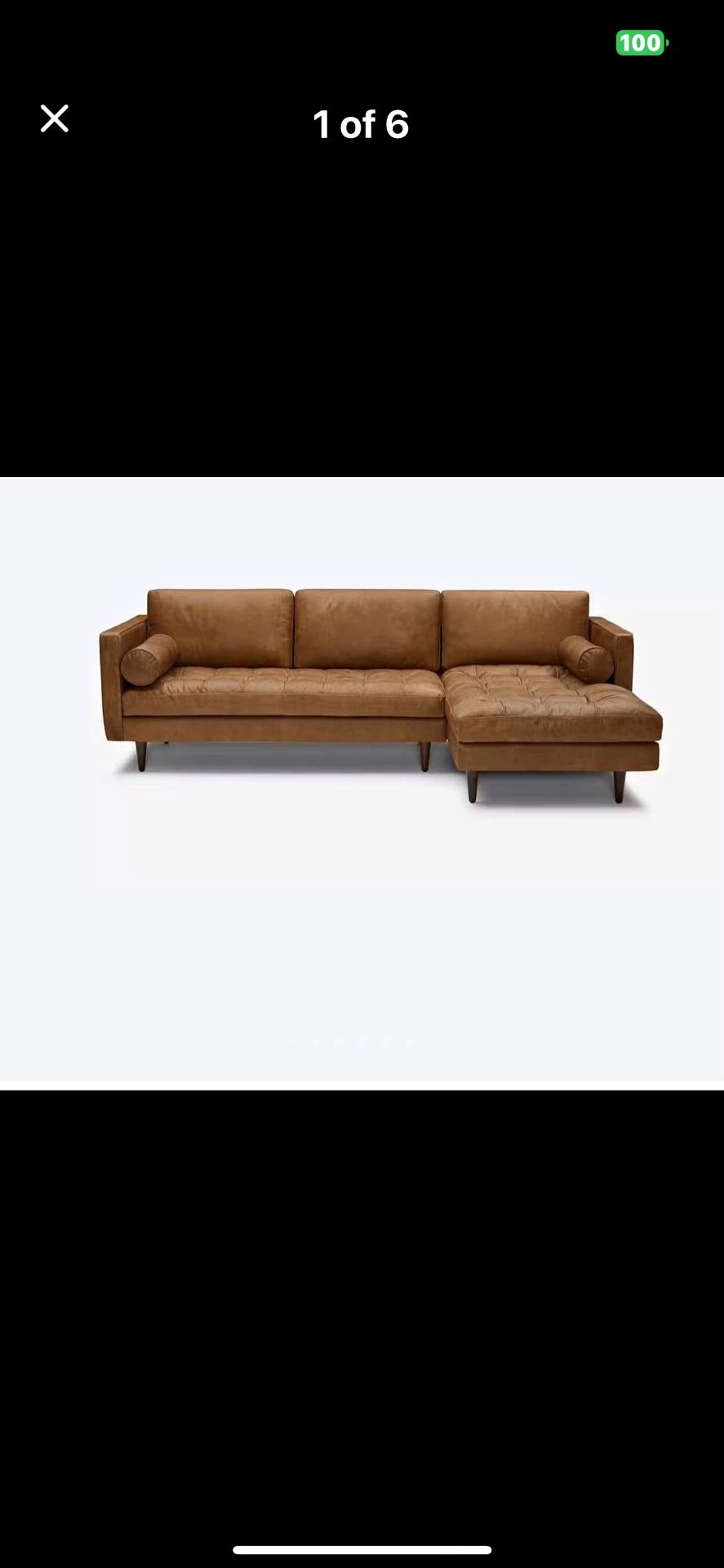 Joybird Briar Leather Sectional