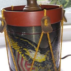 Vintage Drum lamp With American Eagle 