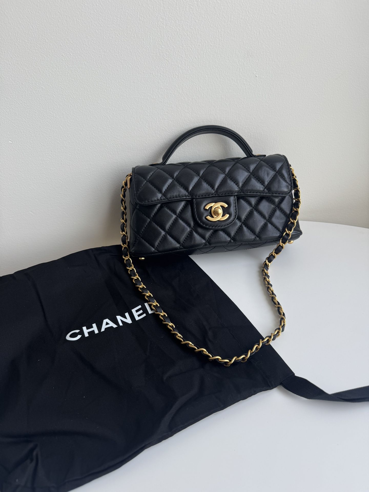 Top Handle Black Bag