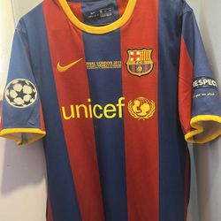 FC Barcelona 2010/11 Retro Champions League UCL Final Jersey - Size XL