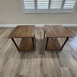 2 Rustic side tables 