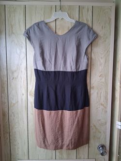 JLee Silver Color Block Shift Dress
