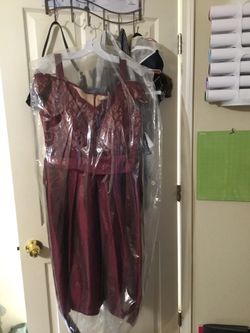 R&M Richards burgundy prom dress. Size 18