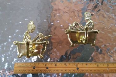 Solid Brass Antique Tub Towel Hooks