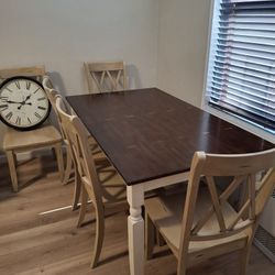 Table + 6 Chairs + Server Wood Dining Room Set - Excellent Condition- $200 FOR ALL!