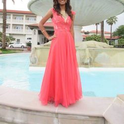 Prom Dress Coral Sherry Hill