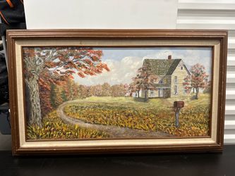 Used Framed Autumn Landscape Painting