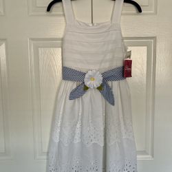 Young girls, white eyelet dress, New!