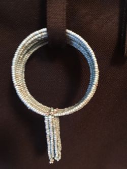 Genuine Seed Bead Turquoise Bangle Bracelet