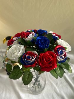 Customize Your Patriotic Ribbon Rose Bouquet