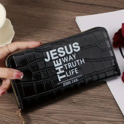 Black Crocodile Pattern Wallet