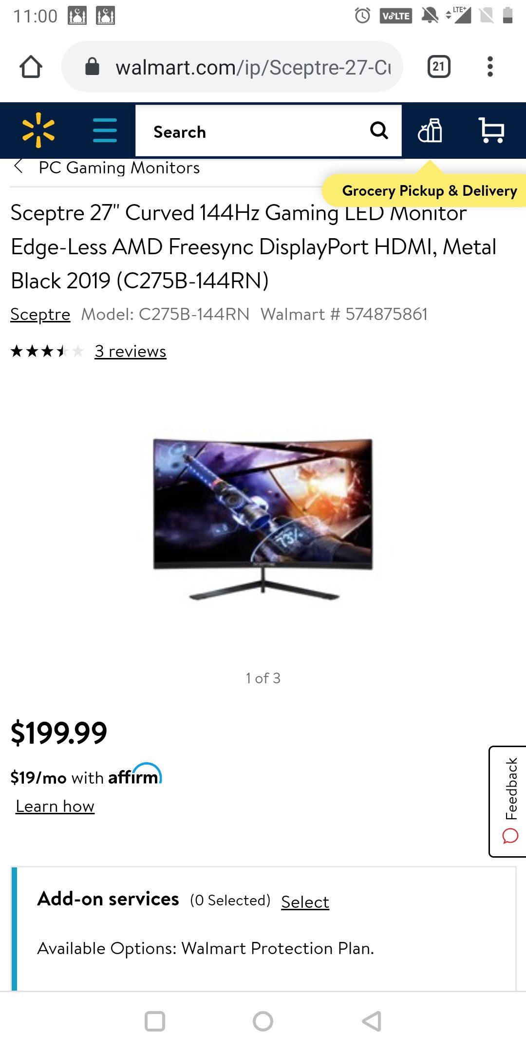 Scepter 27inch 144hz curved monitor