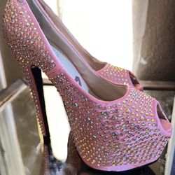 Bedazzled Pink High Heels