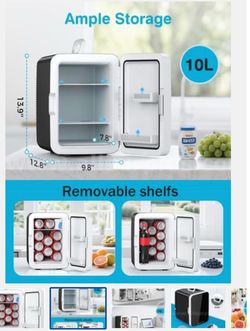 New Other Antarctic Star Compact Mini Fridge, 10L Portable Small Refrigerator 2.6 Gal Desktop Fridge with AC/DC