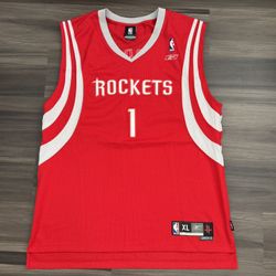 Reebok Houston Rockets Tracy McGrady #1 Red Stitched Jersey size XL Length +2