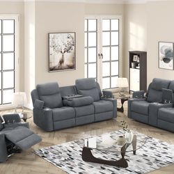 NEW Dakota FABRIC SOFA AND LOVESEAT WITH RECLINER AND FREE DELIVERY