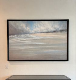Large Framed Coastal Beach Artwork