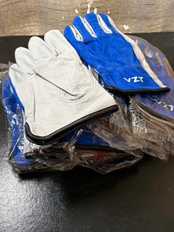 9 Pairs Leather Work Gloves for Men & Women, Bulk