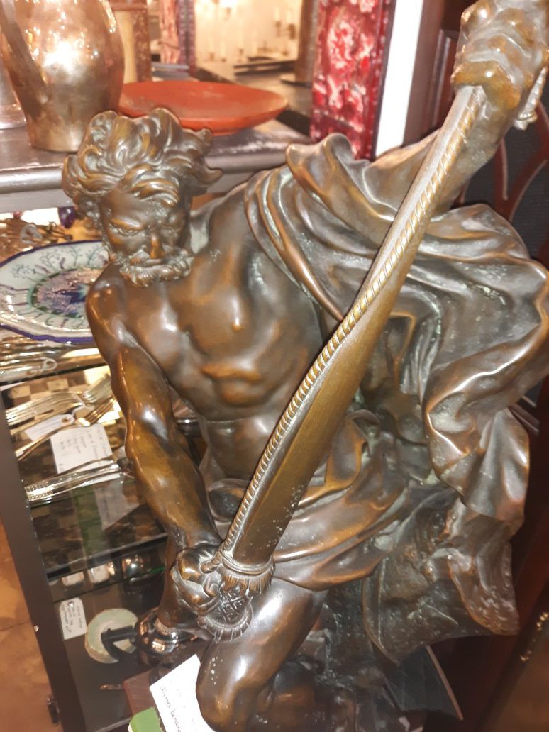Homer bronze statue Ulysses bending his bow