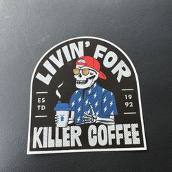 Dutch Bros Livin' for Killer Coffee Sticker NWT 8.20.2025