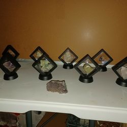 Gemstones in protected 3d cases on stand approximately 4inch high. Also have bigger ones.Diff prices