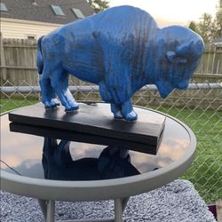 The Old Blue Buffalo Statue