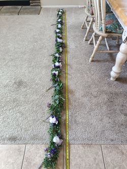 2 Artificial Flower Garland wreaths for table decor

Condition is used twice
$110 for longest wreath
$100 for shorter

Measurement of each arrangement