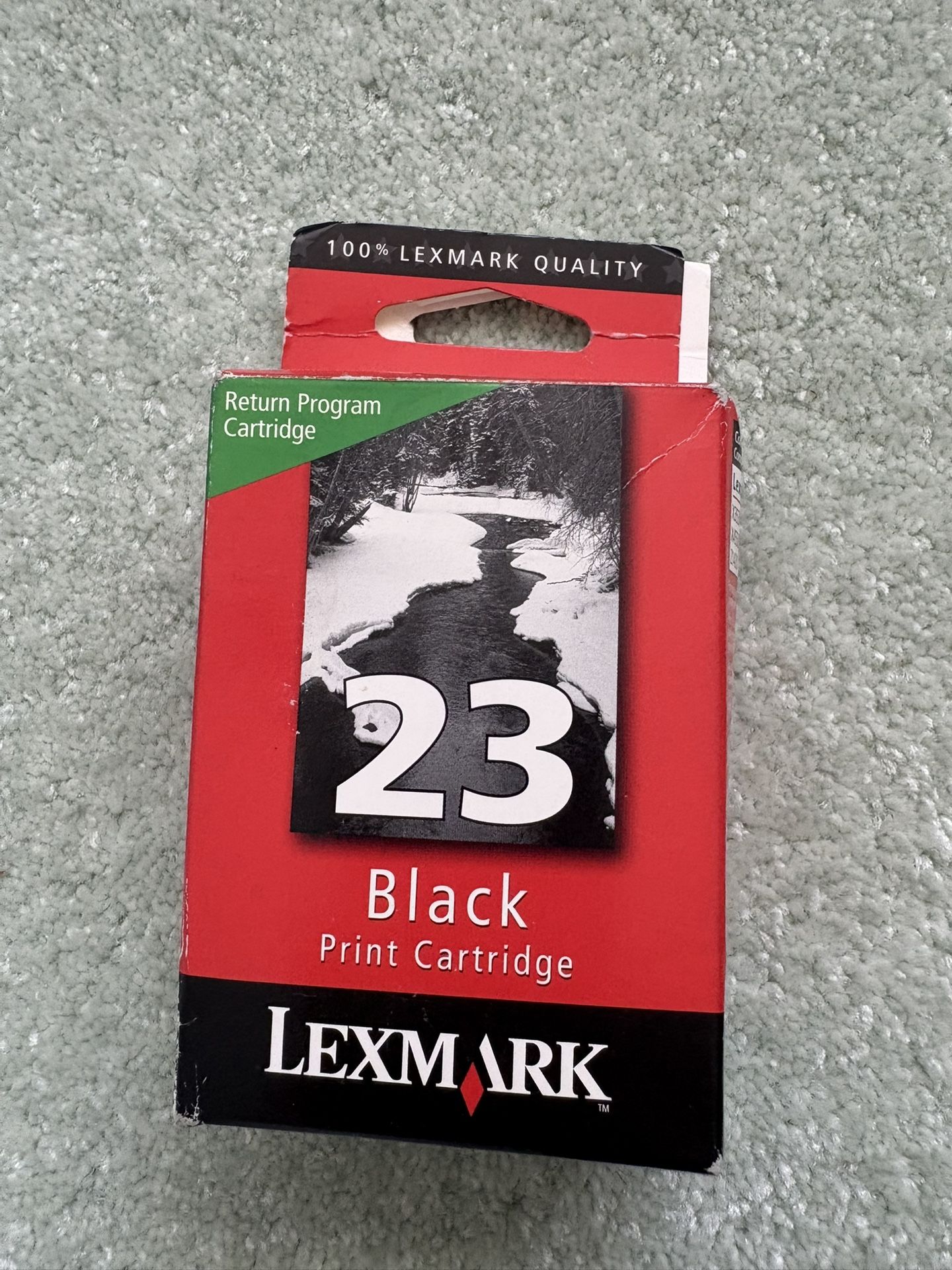 New Genuine 23 (18C1523) Black Ink Print Cartridge Open Package