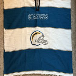 Vintage Chargers Poncho Embroidered NFL Blue Yellow 