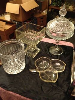 4 vintage candy dishes