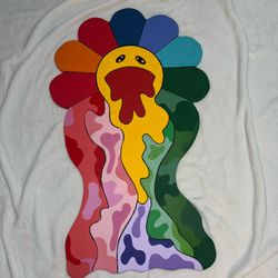 Multi-coloured Takashi Murakami flower wall art #wallart