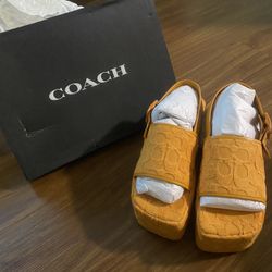 COACH ‘Noelle’ Terry Cloth Platform Sandals 
