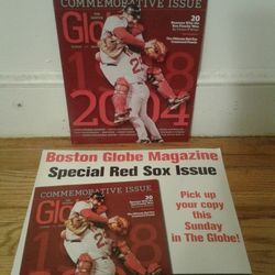 Boston Red Sox 2004 World Champions-Commemorative Issue With Boston Globe Poster. 