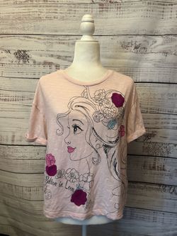 Disney Pink Short-Sleeve Princess Belle shirt size large