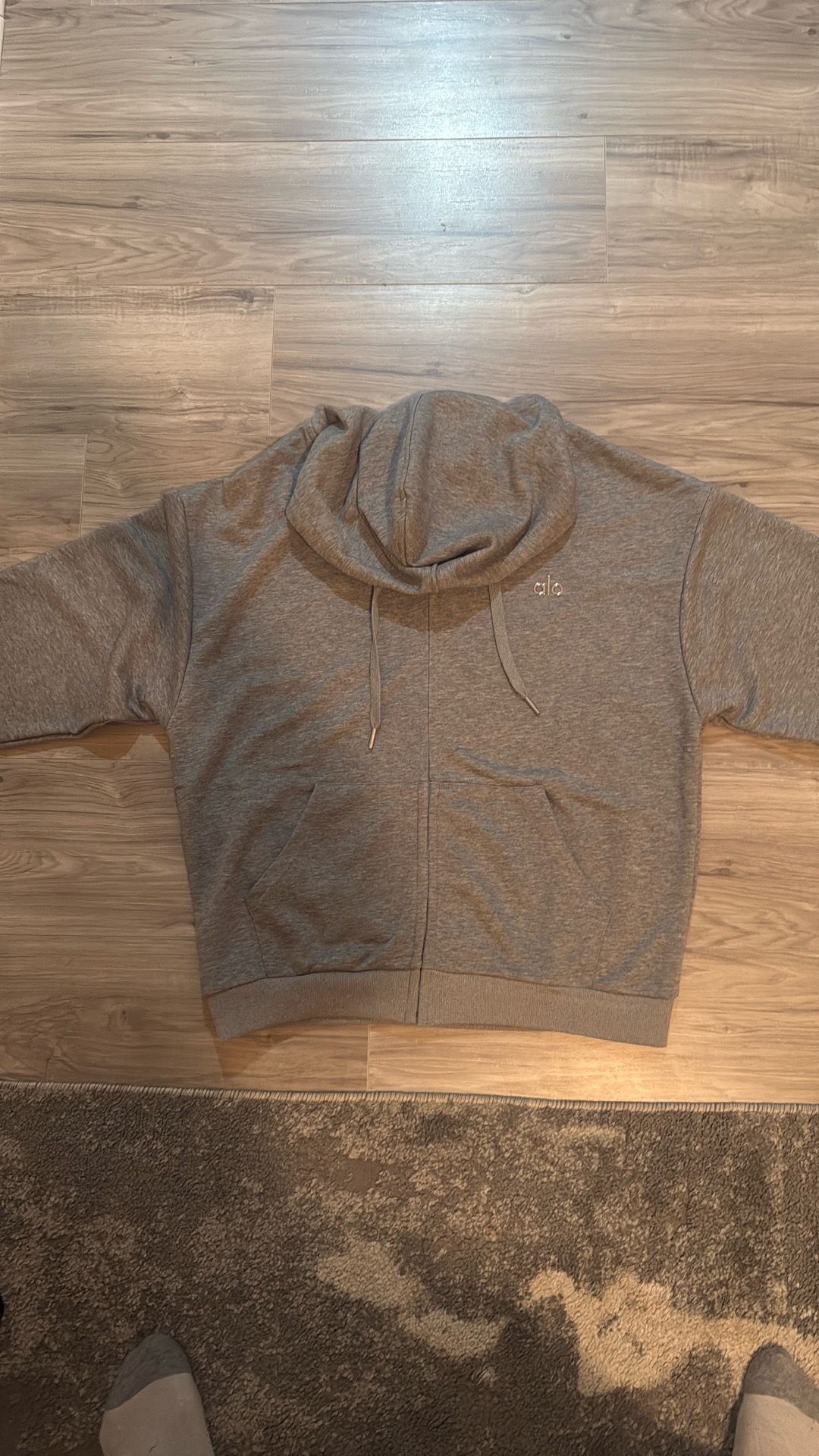GREY ALO ZIP-UP
