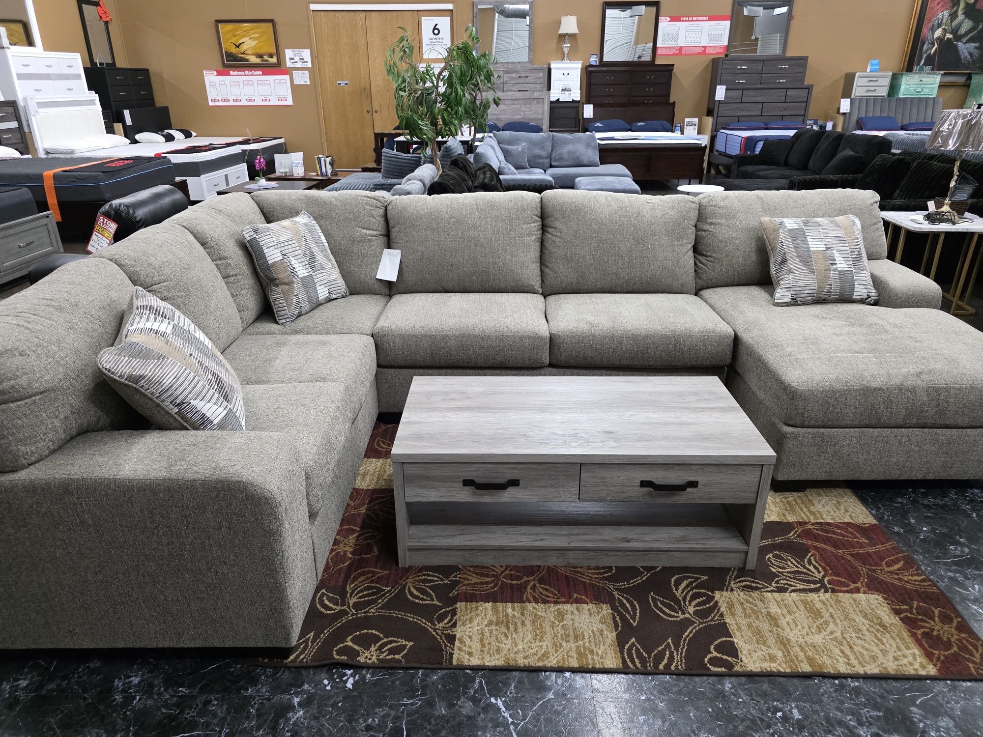 High-end Ashley Sectional with accent pillows