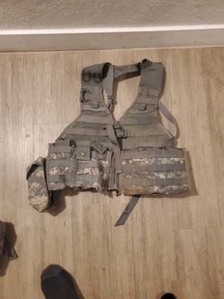 FLC Vest, Tri- Mag Pouches, Army ACU Pattern