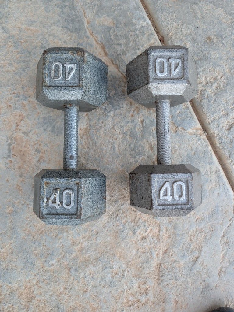 Set Of 40 Lb Dumbbells