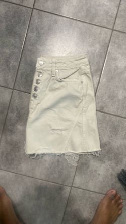 White Jean Skirt