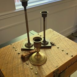 3 Antique Candle Holders